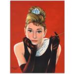 Rote Artland Audrey Hepburn Rechteckige Digitaldrucke aus Holz Hochformat 
