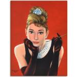 Rote Artland Audrey Hepburn Rechteckige Digitaldrucke aus Metall Hochformat 