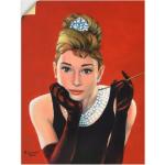 Rote Artland Audrey Hepburn Kunstdrucke aus Vinyl Hochformat 30x40 