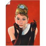 Rote Artland Audrey Hepburn Kunstdrucke aus Papier Hochformat 30x40 