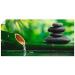 Grüne Artland Alu-Dibond Bilder mit Zen-Motiv 30x60 