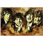 Artland Wandbild Beatles, Bilder von berühmten Musikern, (1 St.), in vielen Größen & Produktarten - Alubild / Outdoorbild für den Außenbereich, Leinwandbild, Poster, Wandaufkleber Wandtattoo auch Badezimmer geeignet braun Wohnaccessoires