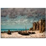 Wandbild ARTLAND "Boote am Strand von Etretat. Um 1872/75" Bilder braun Kunstdrucke
