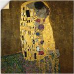 Gelbe Art Deco Artland Gustav Klimt Quadratische Kunstdrucke aus Vinyl 50x50 