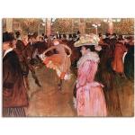 Leinwandbild ARTLAND "Der Tanz im Moulin Rouge, 1890" Bilder braun Leinwandbilder