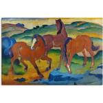 Leinwandbild ARTLAND "Die roten Pferde (Weidende IV.)" Bilder beige (naturfarben) Leinwandbilder