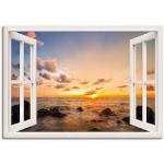 Weiße Tropische Artland Sonnenuntergang am Meer Rechteckige Digitaldrucke aus Metall 70x100 