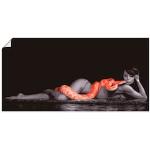Wandbild ARTLAND "Frau in Wasser liegend mit Python" Bilder rot Bild Poster vielen Größen & Produktarten - Alubild Outdoorbild für den Außenbereich, Leinwandbild, Poster, Wandaufkleber Wandtattoo auch Badezimmer geeignet
