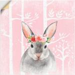 Pinke Artland Blumenleinwandbilder mit Tiermotiv aus Vinyl 50x50 