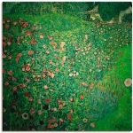 Grüne Moderne Artland Gustav Klimt Quadratische Leinwanddrucke handgemacht 70x70 