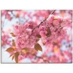 Pinke Asiatische Artland Kirschblüte Rechteckige Digitaldrucke aus Vinyl handgemacht 90x120 