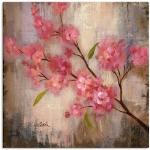 Pinke Artland Kirschblüte Quadratische Digitaldrucke handgemacht 100x100 