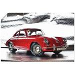Wandbild ARTLAND "Klassiker - Der Porsche 356" Bilder rot Kunstdrucke