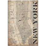 Wandbild ARTLAND "New York Karte Straßen Grunge" Bilder beige (naturfarben) Kunstdrucke