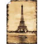Beige Zeitgenössische Artland Leinwandbilder mit Eiffelturm-Motiv 