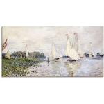 Weiße Moderne Artland Claude Monet Leinwanddrucke aus Metall handgemacht 50x100 