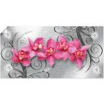 Wandbild ARTLAND "rosa Orchideen auf Ornamenten" Bilder pink Kunstdrucke