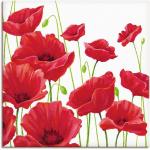 Rote Zeitgenössische Artland Kunstdrucke mit Blumenmotiv 40x40 