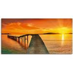 Orange Artland Sonnenaufgang Digitaldrucke aus Metall Querformat 50x100 