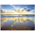 Blaue Artland Sonnenaufgang Rechteckige Digitaldrucke aus Glas Querformat 60x80 
