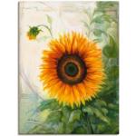 Gelbe Moderne Artland Leinwanddrucke mit Sonnenblumenmotiv aus Metall handgemacht 60x80 