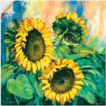 Gelbe Zeitgenössische Artland Quadratische Kunstdrucke mit Blumenmotiv aus Vinyl 30x30 