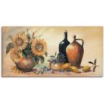 Braune Shabby Chic Artland Rechteckige Digitaldrucke mit Sonnenblumenmotiv aus Holz handgemacht 50x100 