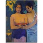 Wandbild ARTLAND "Zwei Frauen von Tahiti. 1899" Bilder blau Kunstdrucke