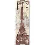 Beige Motiv Artland Wandgarderoben Design mit Paris-Motiv aus Holz Breite 100-150cm, Höhe 100-150cm, Tiefe 0-50cm 