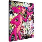 Pinke Moderne Pink Panther Kunstdrucke XXL mit Graffiti-Motiv Hochformat 