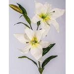 artplants.de Künstliche Lilie, 2 Blüten, weiß, 95c