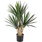 artplants.de Künstlicher Yucca Busch, 107 Blätter, Deluxe, 70cm - Kunstbusch - Yucca Kunstpflanze