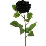 artplants.de Kunstrose Kailin, schwarz, 65 cm - Künstlicher Blumenzweig