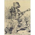ArtPlaza Édouard Manet Èdouard-The Guitar Player, Dekorative Paneele, Holz, Mehrfarbig, 60 x 1.8 x 80 cm