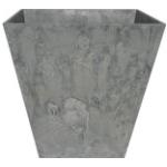 Graue 35 cm Artstone Quadratische Pflanzkübel & Blumentöpfe 35 cm aus Kunstharz frostfest 