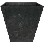 Schwarze 35 cm Artstone Quadratische Pflanzkübel & Blumentöpfe 35 cm aus Kunstharz frostfest 