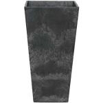 Schwarze 26 cm Artstone Quadratische Pflanzkübel & Blumentöpfe 26 cm aus Kunstharz frostfest 