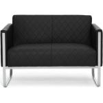 Schwarze Moderne hjh Office Aruba Zweisitzer-Sofas aus Leder Breite 100-150cm, Höhe 50-100cm, Tiefe 50-100cm 2 Personen 