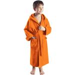 Orange Kinderbademäntel mit Kapuze aus Frottee für Mädchen Größe 176 