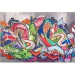 Rote Kubistische AS Creation Leinwandbilder mit Graffiti-Motiv 60x90 