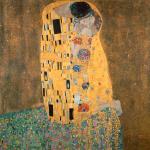 Leinwandbild Der Kuss von Gustav Klimt, gold, 50x50 cm DD123294