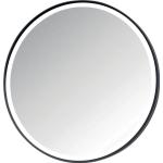 Silberne AS Runde Runde Wandspiegel 80 cm aus Leder LED beleuchtet 