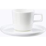 ASA OCO Kaffeetasse mit Unterteller weiß, aus Porzellan hergestellt, Inhalt: 200ml, 2029013
