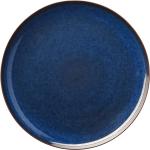 Mitternachtsblaue Platzteller & Dekoteller 31 cm glänzend aus Keramik 