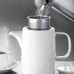 ASA Porzellan Kaffeekanne Muga, 1 l, weiß, Edelstahlfilter
