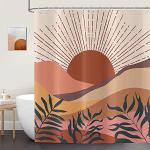 Minimalistische Textil-Duschvorhänge mit Sonnenuntergang-Motiv aus Textil 240x180 