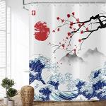 Asiatische Textil-Duschvorhänge aus Textil 180x220 