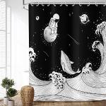 Reduzierte Textil-Duschvorhänge mit Delfinmotiv aus Textil 180x180 