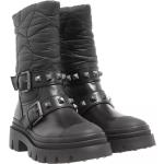 Reduzierte Schwarze Gesteppte Ash Stiefeletten & Boots mit Nieten mit Nieten mit Riemchen aus Leder für Damen Größe 36 