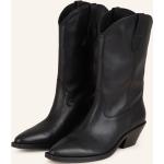 Schwarze Ash Spitze Kuba-Absatz Cowboy-Boots & Cowboystiefeletten aus Glattleder für Damen Größe 36 